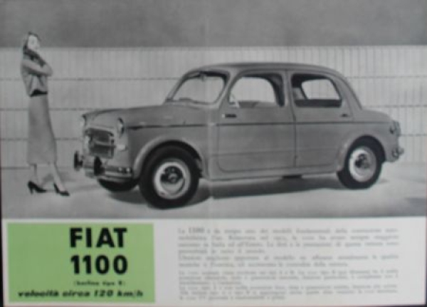 Fiat 1100 Berlina B Modelprogram 1955 Carbrochure (4352)